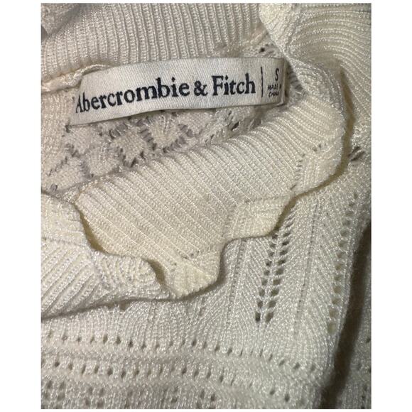 Abercrombie & Fitch Lightweight Cropped Cottage Sweater Women's Size Small Lace - Picture 8 of 8